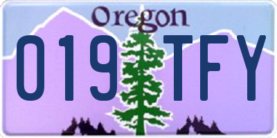 OR license plate 019TFY