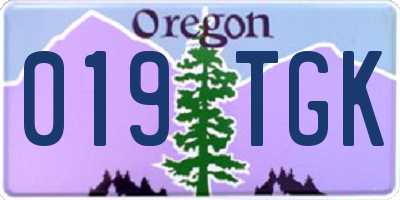 OR license plate 019TGK