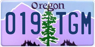 OR license plate 019TGM