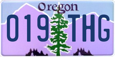 OR license plate 019THG