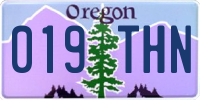 OR license plate 019THN