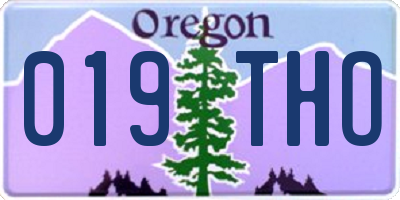 OR license plate 019THO