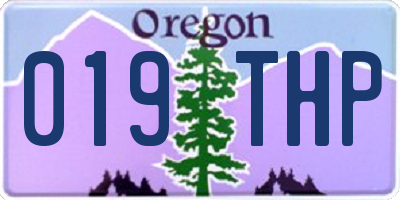 OR license plate 019THP