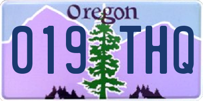 OR license plate 019THQ