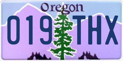 OR license plate 019THX