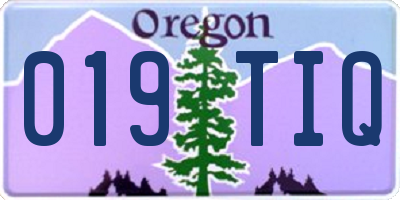OR license plate 019TIQ