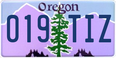 OR license plate 019TIZ