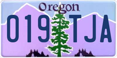 OR license plate 019TJA