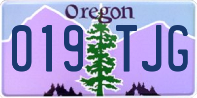OR license plate 019TJG