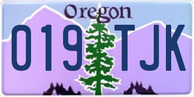 OR license plate 019TJK