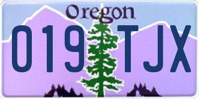 OR license plate 019TJX