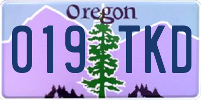 OR license plate 019TKD
