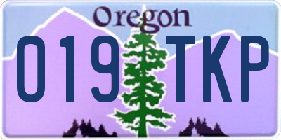 OR license plate 019TKP