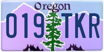OR license plate 019TKR