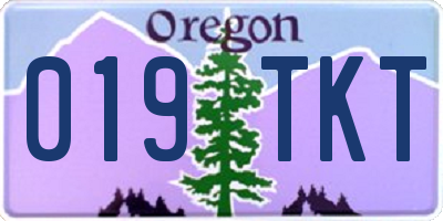 OR license plate 019TKT