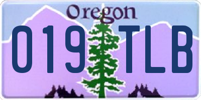 OR license plate 019TLB