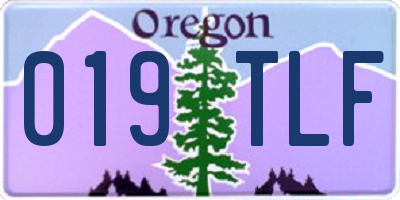 OR license plate 019TLF