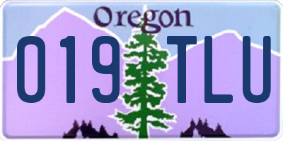 OR license plate 019TLU