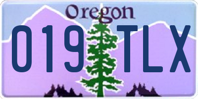 OR license plate 019TLX