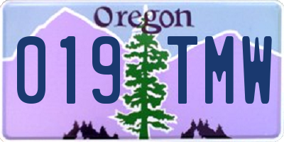OR license plate 019TMW