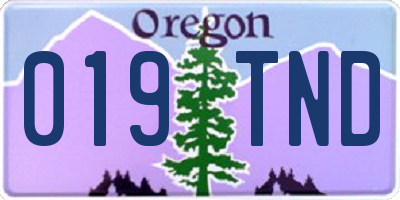 OR license plate 019TND