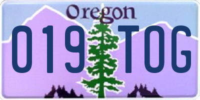 OR license plate 019TOG