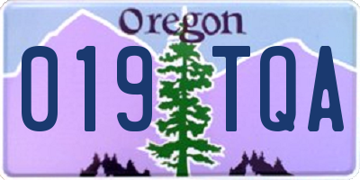 OR license plate 019TQA