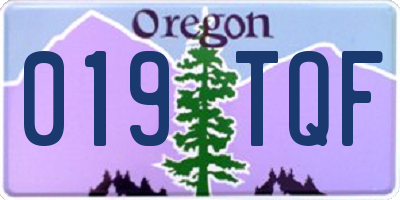 OR license plate 019TQF