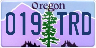 OR license plate 019TRD