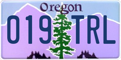 OR license plate 019TRL