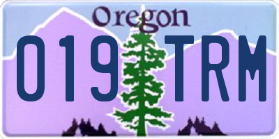 OR license plate 019TRM