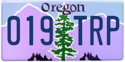 OR license plate 019TRP