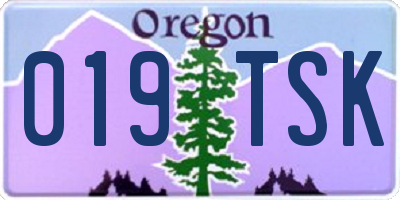 OR license plate 019TSK