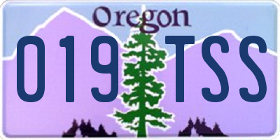 OR license plate 019TSS