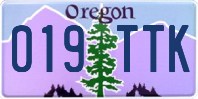 OR license plate 019TTK