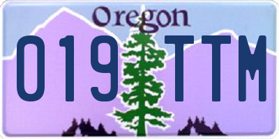 OR license plate 019TTM