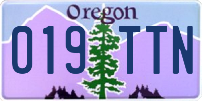 OR license plate 019TTN