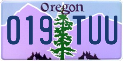 OR license plate 019TUU