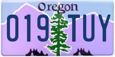 OR license plate 019TUY