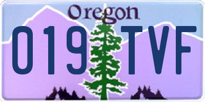 OR license plate 019TVF