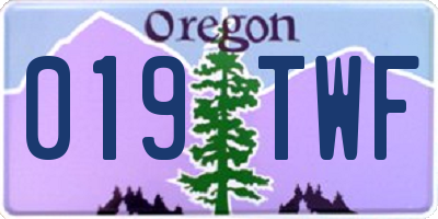 OR license plate 019TWF