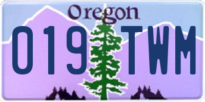 OR license plate 019TWM
