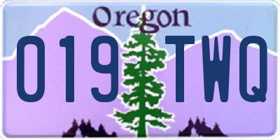 OR license plate 019TWQ