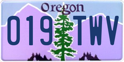 OR license plate 019TWV