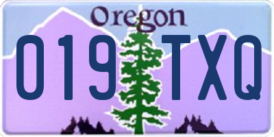 OR license plate 019TXQ