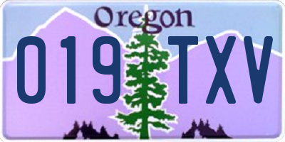 OR license plate 019TXV