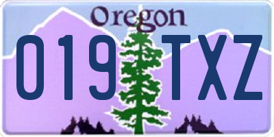 OR license plate 019TXZ