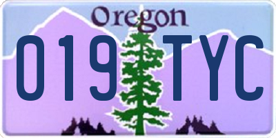 OR license plate 019TYC
