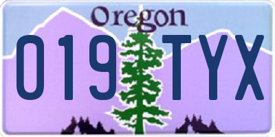 OR license plate 019TYX