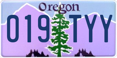 OR license plate 019TYY